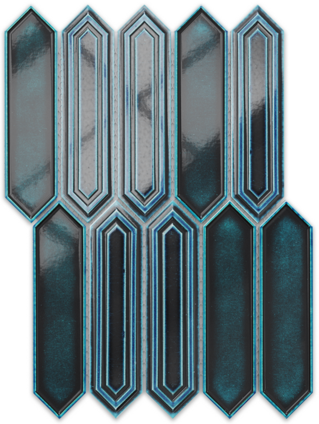 Keramikmosaik auf Netz für Bad oder Küche 25,5 cm x 35 cm - Crystal