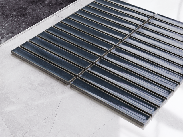 Mosaico in ceramica su rete per bagno o cucina 29,6 cm x 30 cm - Jeans