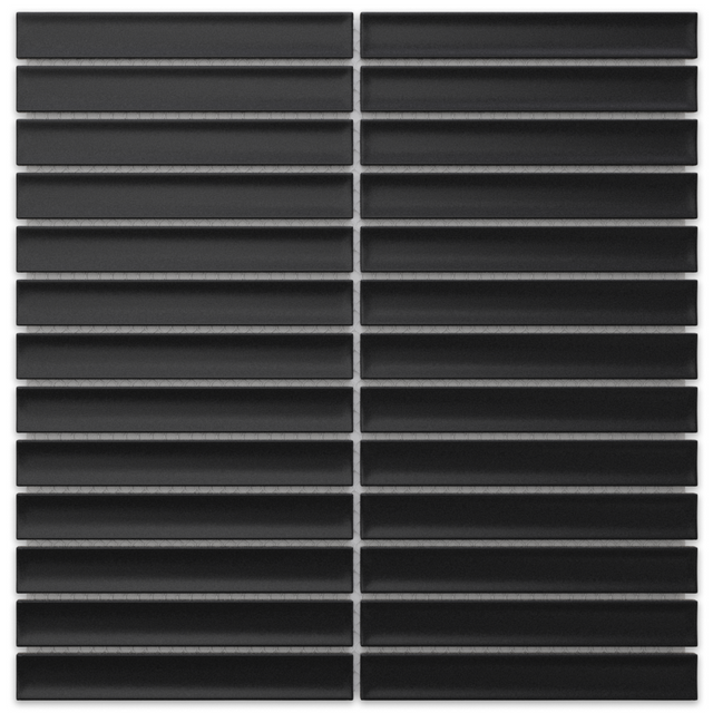 Mosaico en red de cerámica para baño o cocina 29.5 cm x 29 cm - Black piano