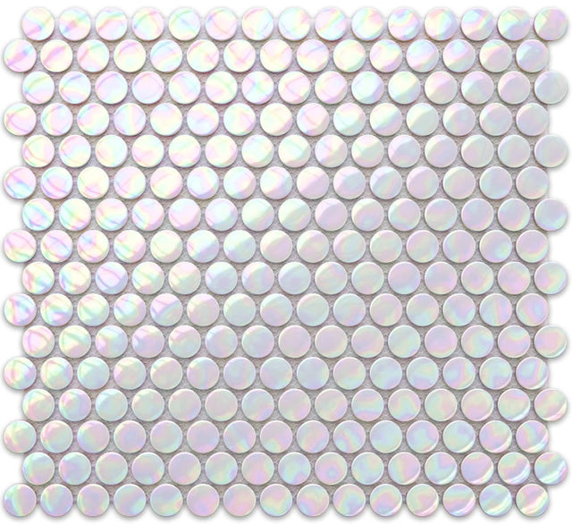 Mosaic ceramic on mesh for bathroom or kitchen 29.3 cm x 31.7 cm - Rainbow Bubbles