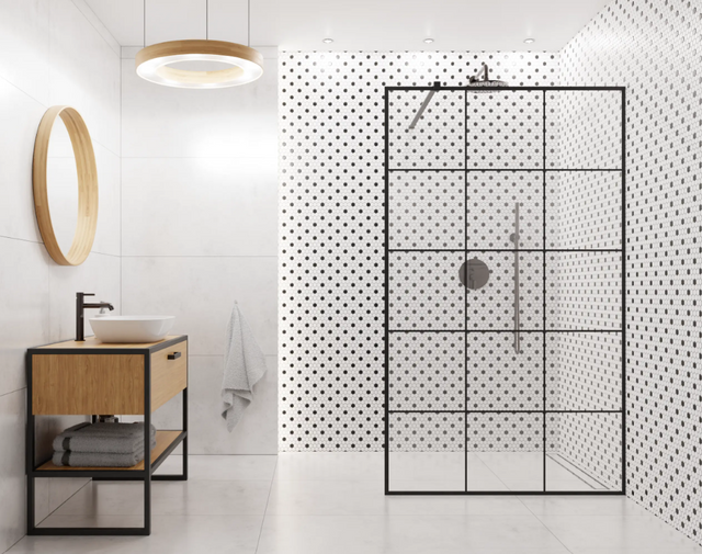 Sechseckige Keramikmosaik auf Netz für Bad und Küche aus Keramik 30 cm x 26 cm - Weißer Honig