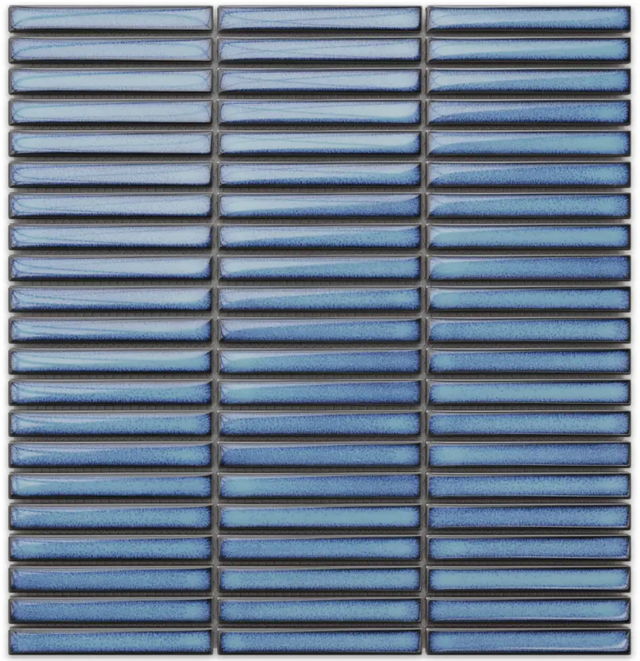 Mosaic on ceramic mesh for bathroom or kitchen 29.0 cm x 28.2 cm - Blue plain