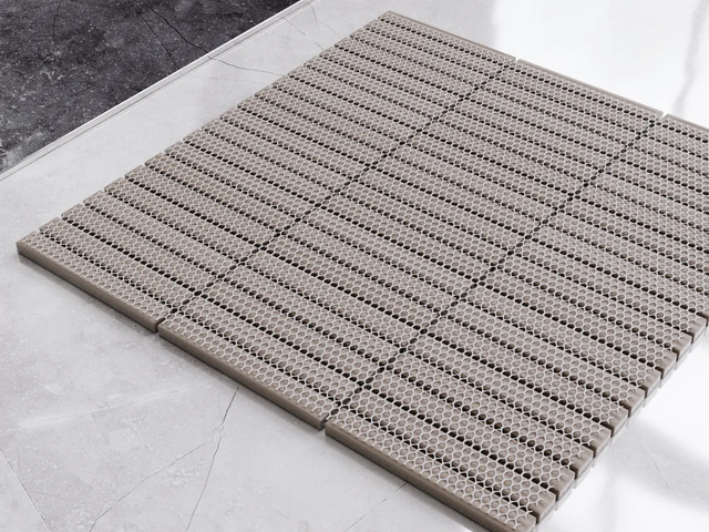 Mosaic on ceramic mesh for bathroom or kitchen 29.0 cm x 28.2 cm - Blue plain