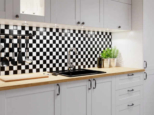 Mosaico in ceramica su rete per bagno o cucina 30.2 cm x 30.2 cm - Original chaturanga