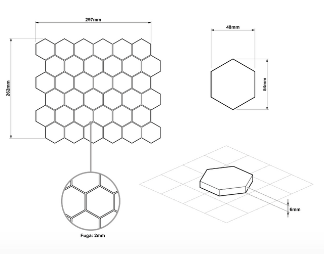 Mosaïque en céramique hexagonale sur filet pour salle de bain ou cuisine 32,3 cm x 27,7 cm - Gold Honey