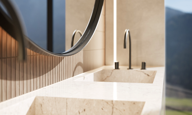 Ceramic mesh mosaic for bathroom or kitchen 29.6 cm x 30.0 cm - Wood pattern