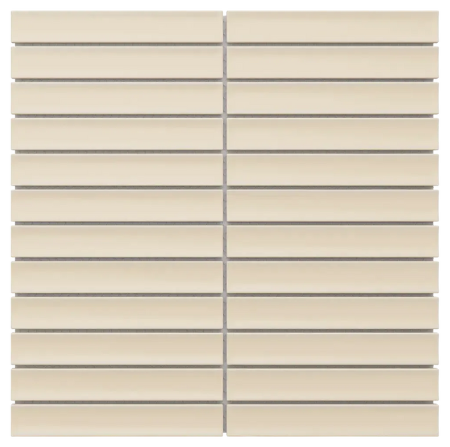 Mosaico su rete in ceramica per bagno o cucina 29.6 cm x 29.3 cm - Beige piano