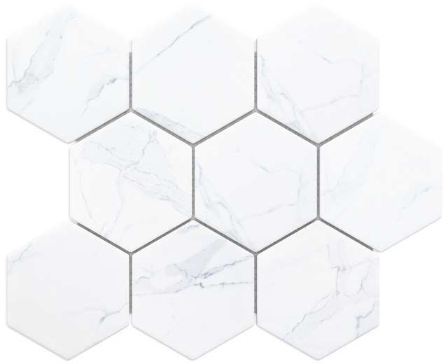 Mosaïque en céramique sur filet pour salle de bain et cuisine en céramique 25,5 cm x 29,2 cm - Marble venom