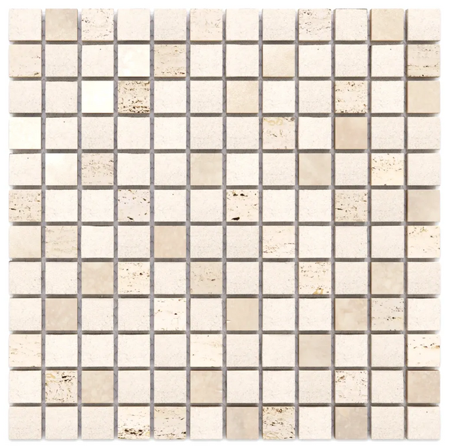 Natural stone mosaic R11 on mesh for bathroom or kitchen 30 cm x 30 cm - Stone Temple