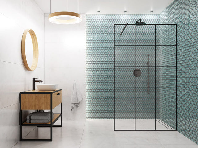 Ceramic mosaic on mesh for bathroom or kitchen 30.6 cm x 26.5 cm - Adriatic Breeze