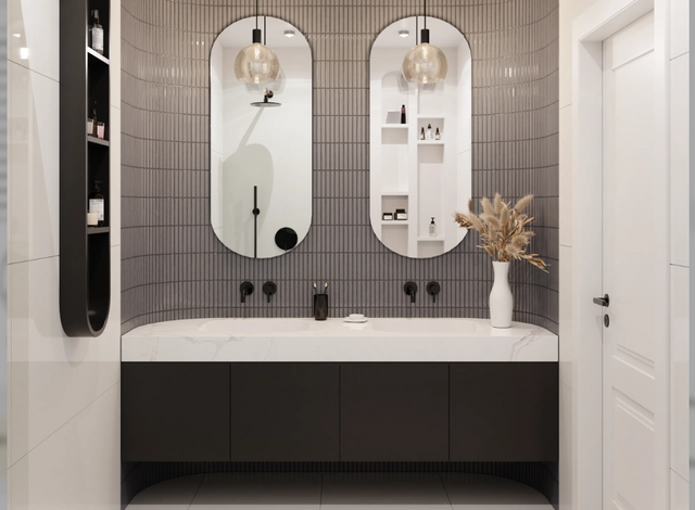 Mosaik auf Netz aus Keramik für Bad oder Küche 29,5 cm x 30 cm - Grau matt