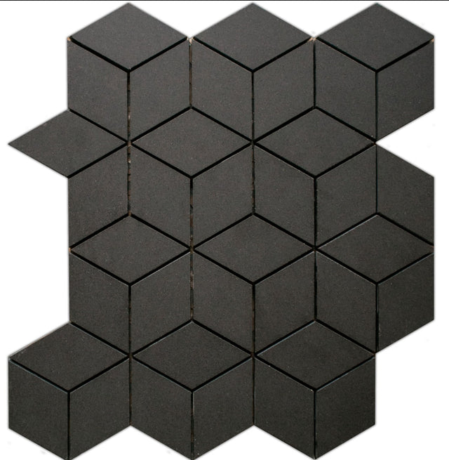 Mosaïque en grès sur filet pour salle de bain ou cuisine 30,5 cm x 26,5 cm - Dark side