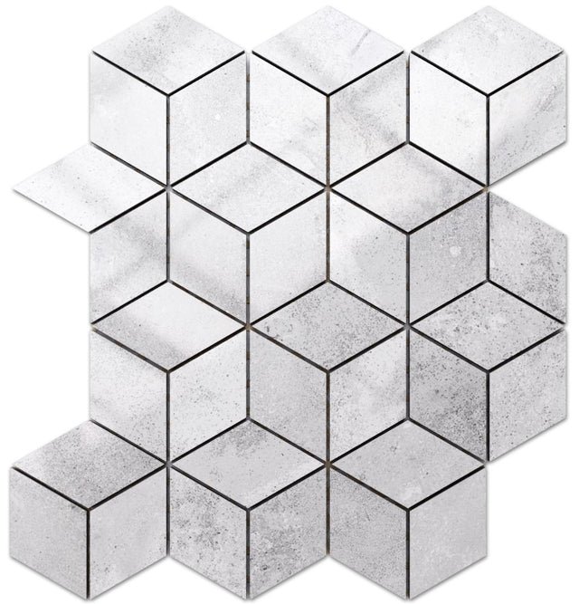 Mosaic in gres on mesh for bathroom or kitchen 30.5 cm x 26.5 cm - Light marble
