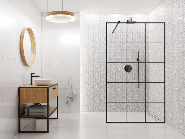 Mosaic in gres on mesh for bathroom or kitchen 30.5 cm x 26.5 cm - Light marble