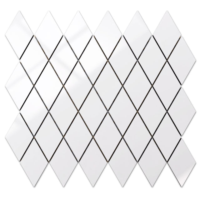Porcelain mosaic on mesh for bathroom or kitchen 29.2 cm x 25 cm – White odyssey