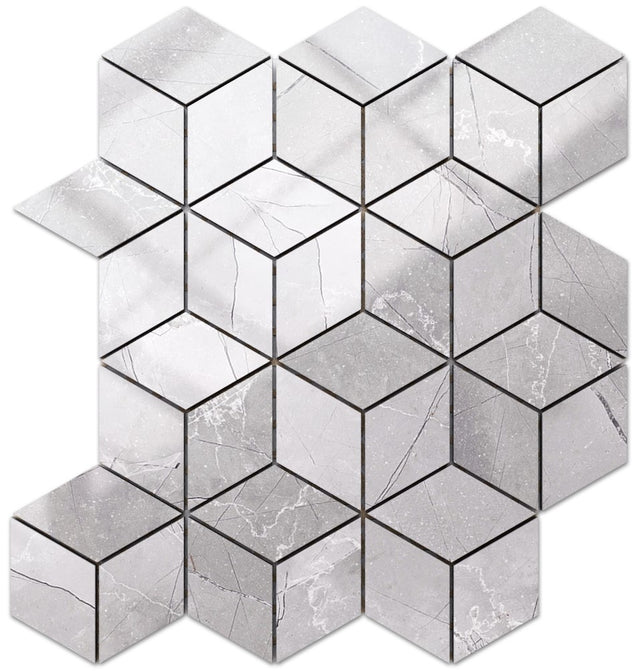 Mosaic in gres on net for bathroom or kitchen 30.5 cm x 26.5 cm - Broken Diamond Romb