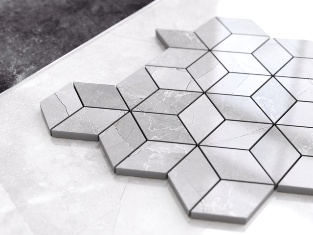 Mosaico de gres en red para baño o cocina 30.5 cm x 26.5 cm - Diamante Roto