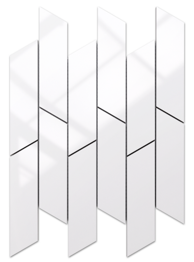 Mosaïque en grès sur filet pour salle de bain ou cuisine 25,3 cm x 28,6 cm - Pahoehoe blanc