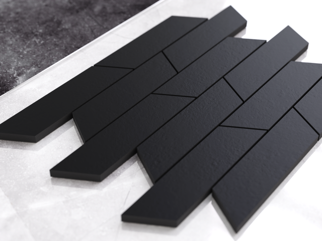 Mosaic in gres on mesh for bathroom or kitchen 25.3 cm x 28.6 cm - Pahoehoe Lava