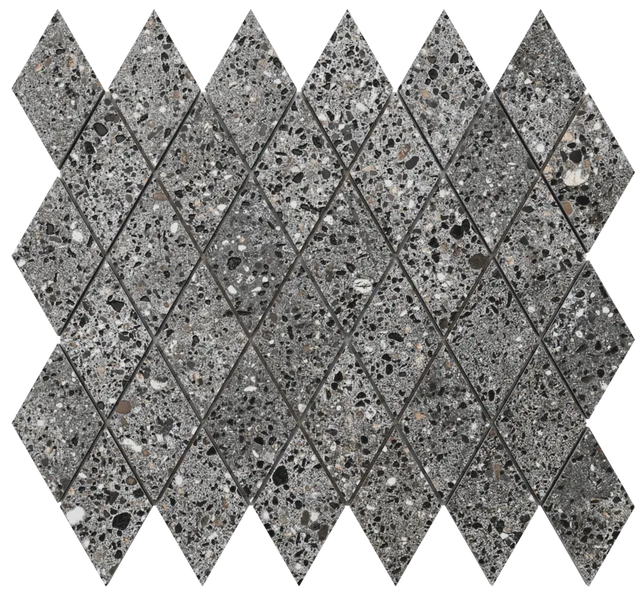 Mosaico de gres en red para baño o cocina 29.2 cm x 25 cm – mármol Carrara rombo