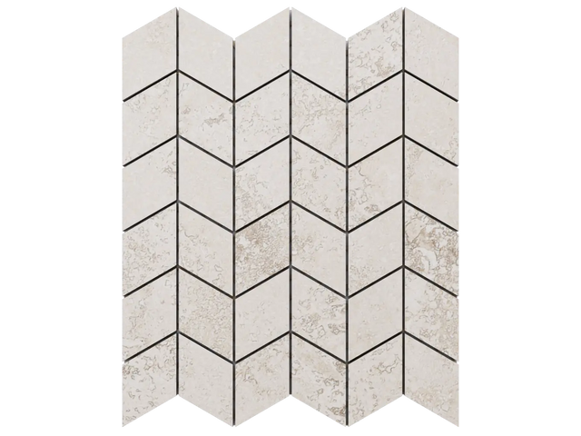 Mosaik aus Gres auf Netz für Bad oder Küche 26,5 cm x 30,5 cm - Weißer Schiefer
