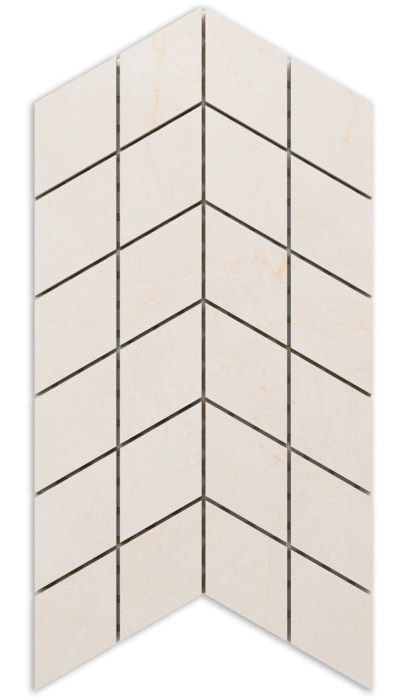 Mosaico in gres su rete per bagno o cucina 17.2 cm x 29.8 cm - Desert glow mini chevron