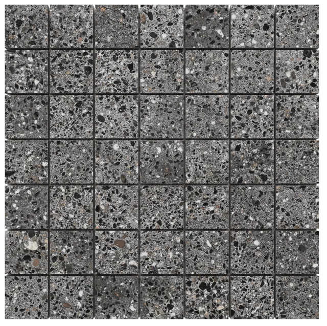 Mosaik aus Gres auf Netz für Bad oder Küche 30 cm x 30 cm - Großer grauer Würfel