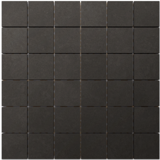 Mosaïque sur grille en grès pour salle de bain ou cuisine 29,9 x 29,9 cm - Gros cubes noirs