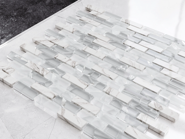 Mosaico in vetro su rete per bagno o cucina 29.9 cm x 30.5 cm - Cinderella