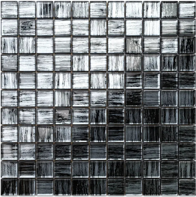 Mosaik aus Glas auf Netz für Bad oder Küche 30 cm x 30 cm - Clipped Jeans