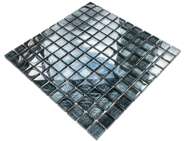 Mosaik aus Glas auf Netz für Bad oder Küche 30 cm x 30 cm - Clipped Jeans