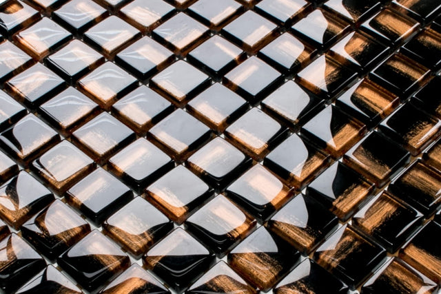 Mosaïque en verre sur filet pour salle de bain ou cuisine 30 cm x 30 cm - Lune de cuivre