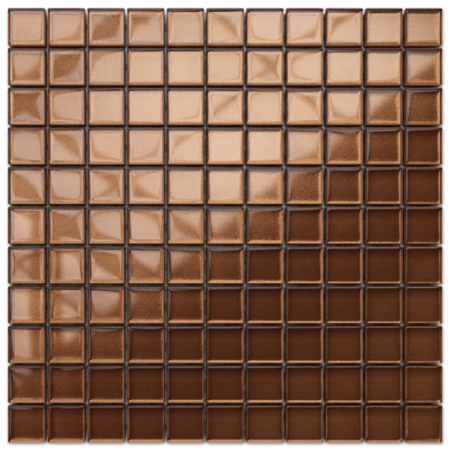 Mosaico in vetro su rete per bagno o cucina 30 cm x 30 cm - Mocassin