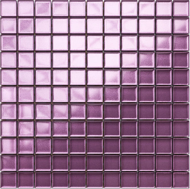 Glass mosaic on mesh for bathroom or kitchen 30 cm x 30 cm - Pink agate