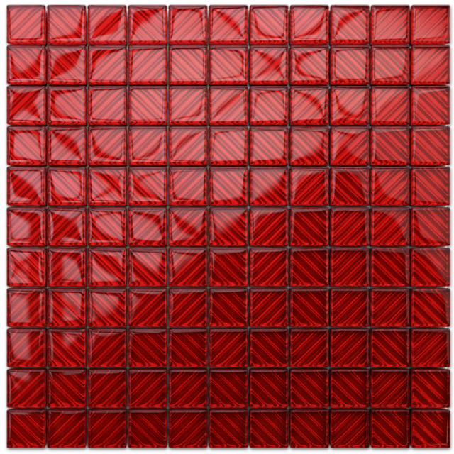 Mosaïque en verre sur filet pour salle de bain ou cuisine 30 cm x 30 cm - Red Hot Chili Peppers
