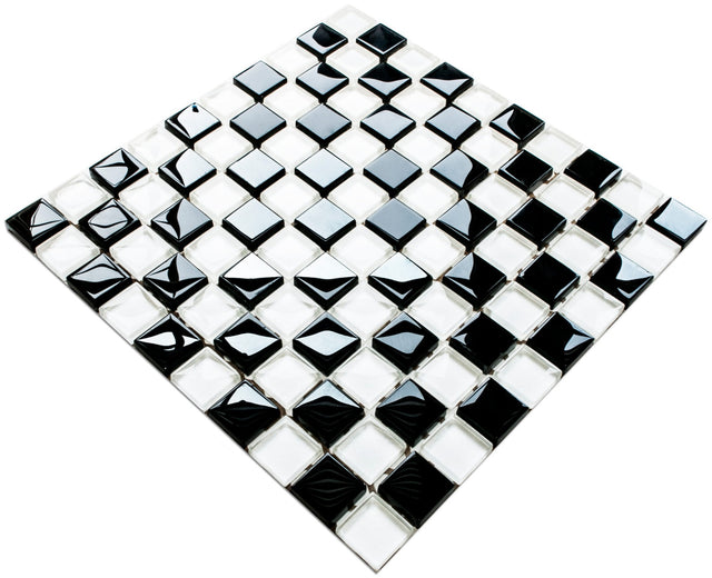 Glass mesh mosaic for bathroom or kitchen 27.2 cm x 27.2 cm – Check mate