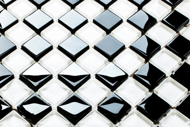 Glass mesh mosaic for bathroom or kitchen 27.2 cm x 27.2 cm – Check mate