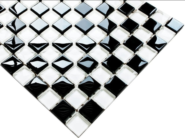Glass mesh mosaic for bathroom or kitchen 27.2 cm x 27.2 cm – Check mate