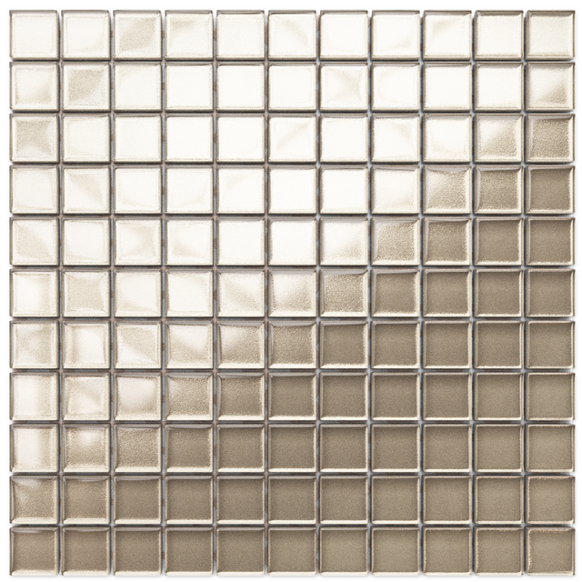 Mosaico in vetro su rete per bagno o cucina 30 cm x 30 cm - Pale gold