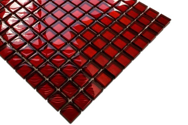 Mosaico in vetro su rete per bagno o cucina 30 cm x 30 cm - Pomerol wine