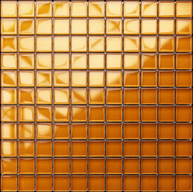 Glass mosaic on mesh for bathroom or kitchen 30 cm x 30 cm - Caramel