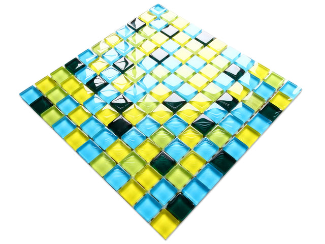 Glass mosaic on mesh for bathroom or kitchen 30 cm x 30 cm - Lemon Tree