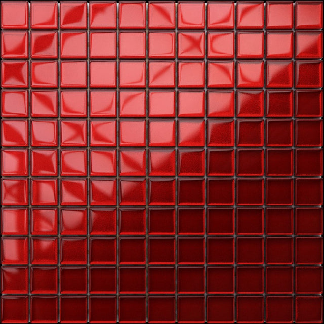 Mosaico in vetro su rete per bagno o cucina 30 cm x 30 cm - Bloody Mary