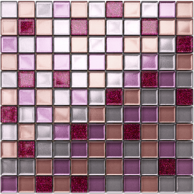 Glass mosaic on mesh for bathroom or kitchen 30 cm x 30 cm - Barbie