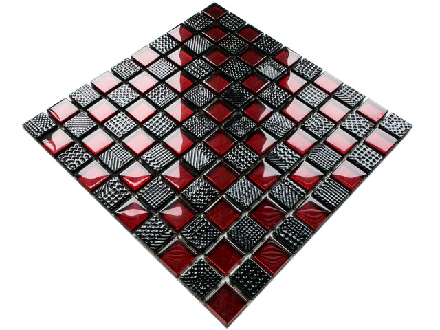 Mosaïque en verre sur filet pour salle de bain ou cuisine 30x30 cm - Enzo Ferrari