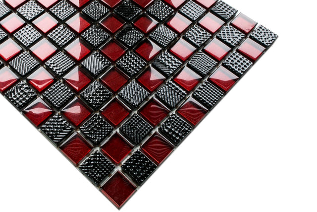 Mosaïque en verre sur filet pour salle de bain ou cuisine 30x30 cm - Enzo Ferrari