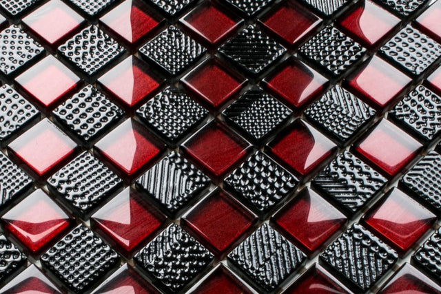 Mosaïque en verre sur filet pour salle de bain ou cuisine 30x30 cm - Enzo Ferrari