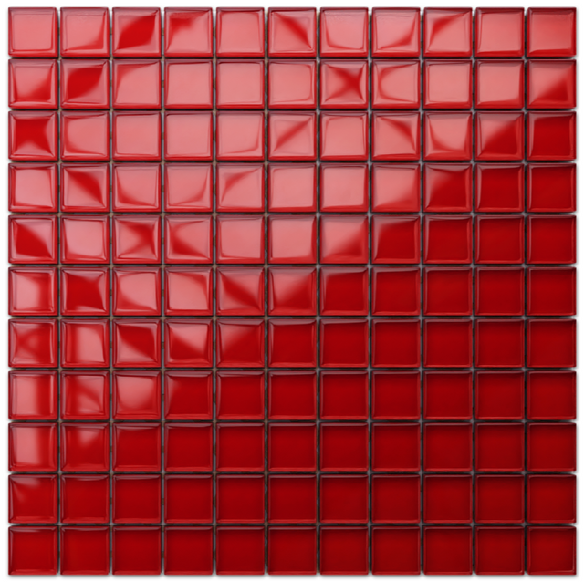 Mosaico in vetro su rete per bagno o cucina 30 cm x 30 cm – Pure red