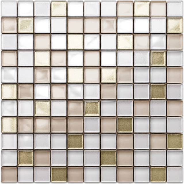 Glass mosaic on mesh for bathroom or kitchen 30 cm x 30 cm - Caffelatte