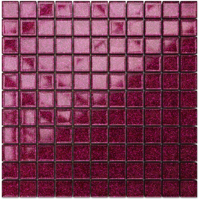 Glass mosaic on mesh for bathroom or kitchen 30 cm x 30 cm - Lilac sand